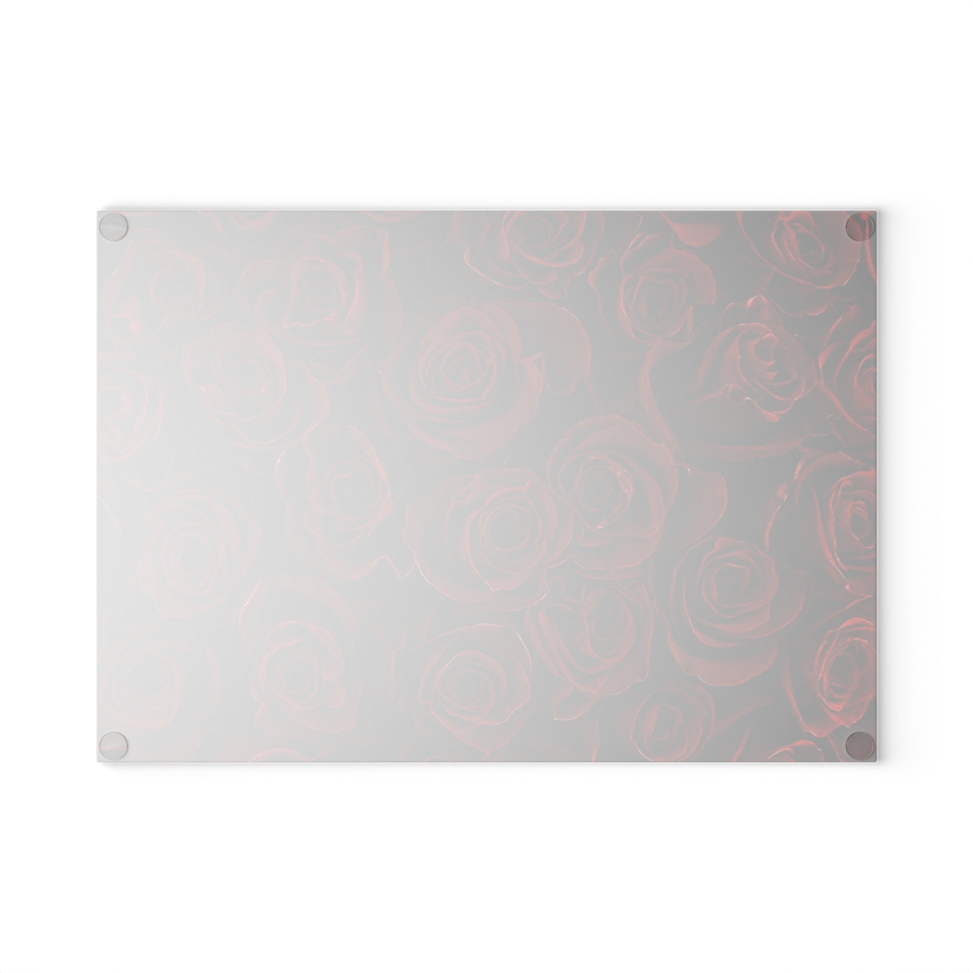 Red Roses Floral Glass Cutting Board – Romantic & Functional Kitchen Accessory