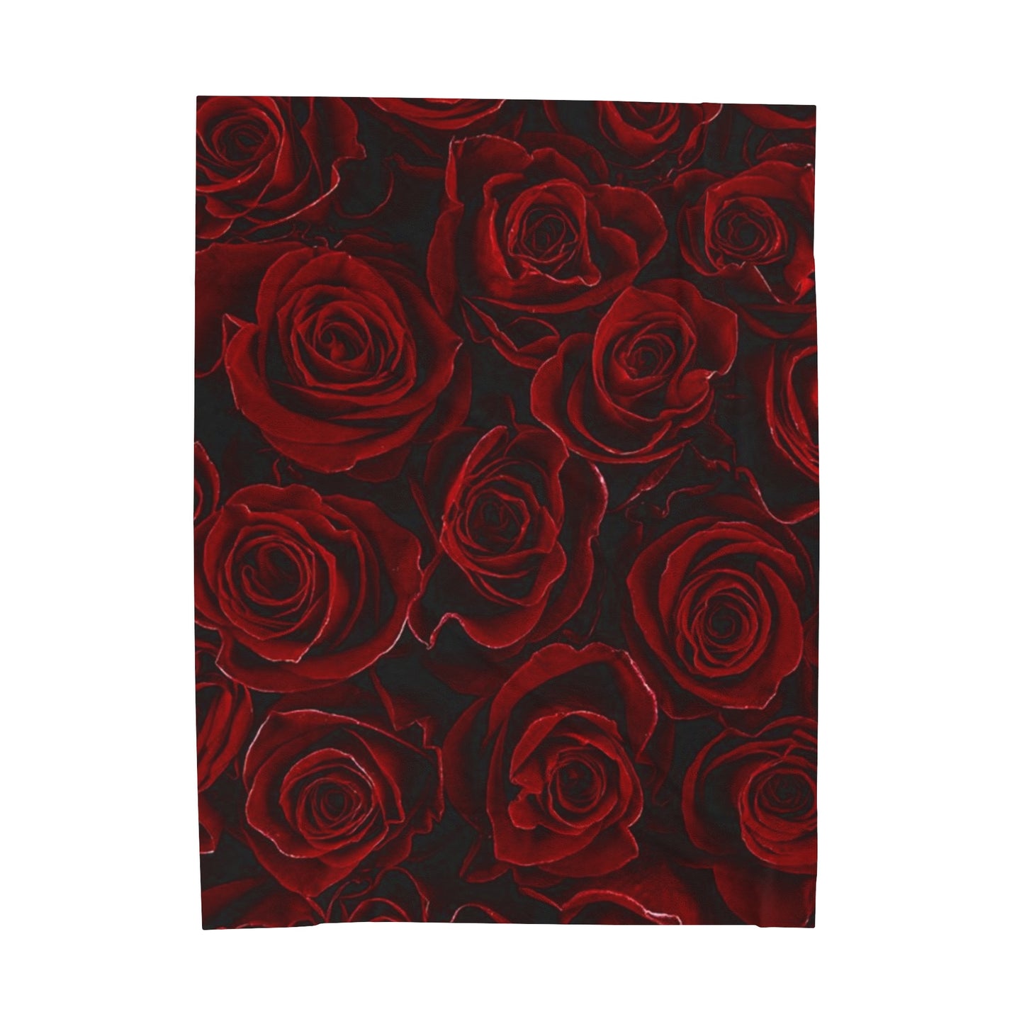 Soft Floral Blanket – Red Roses Pattern for Elegant Comfort