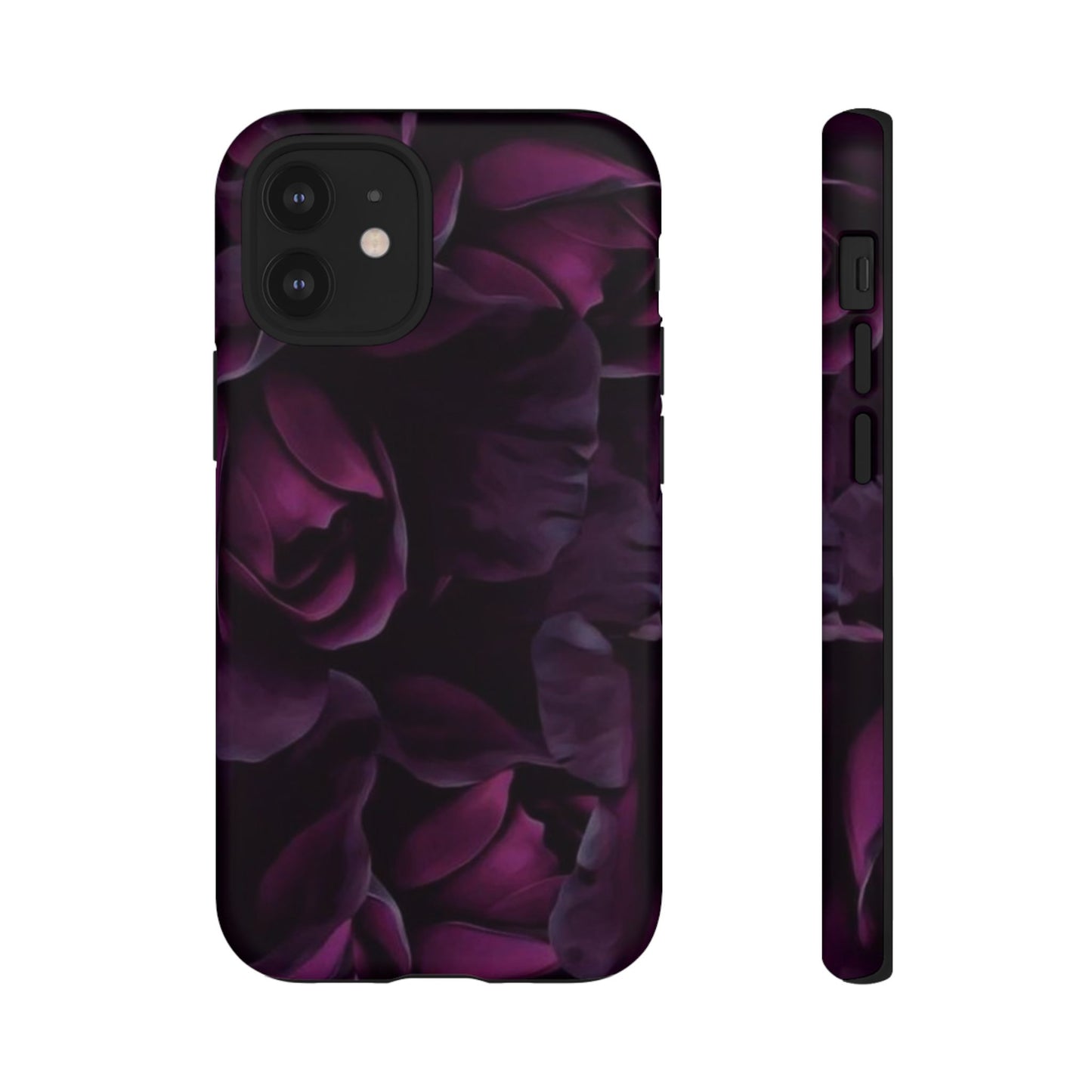 Dark Purple Floral Tough Phone Case