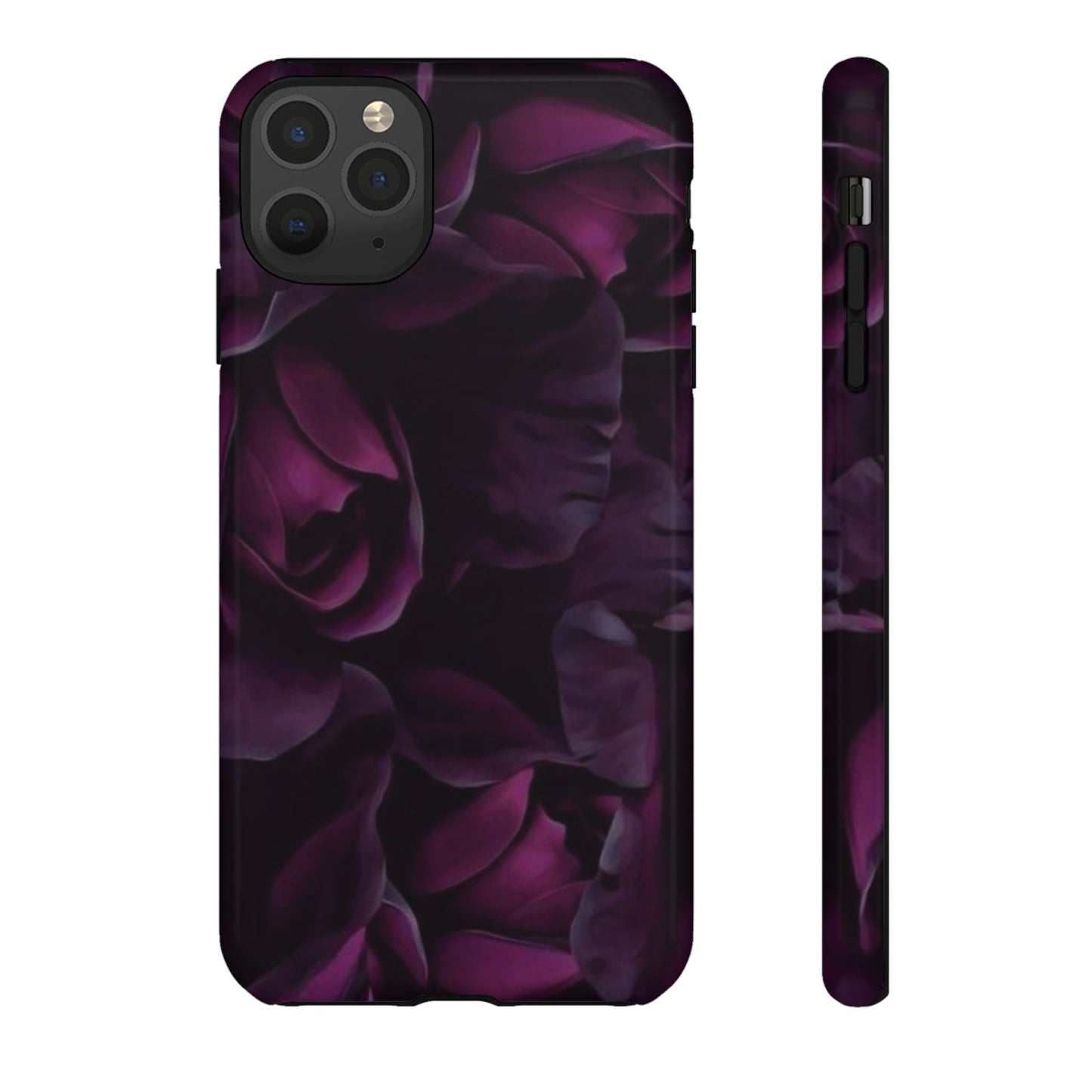 Dark Purple Floral Tough Phone Case