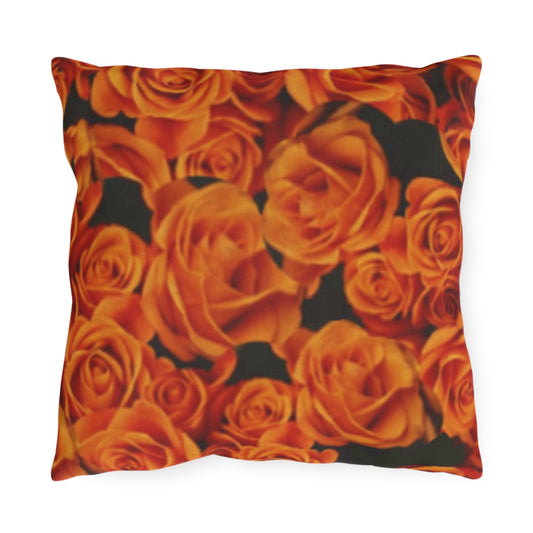 Orange Roses Outdoor Pillow