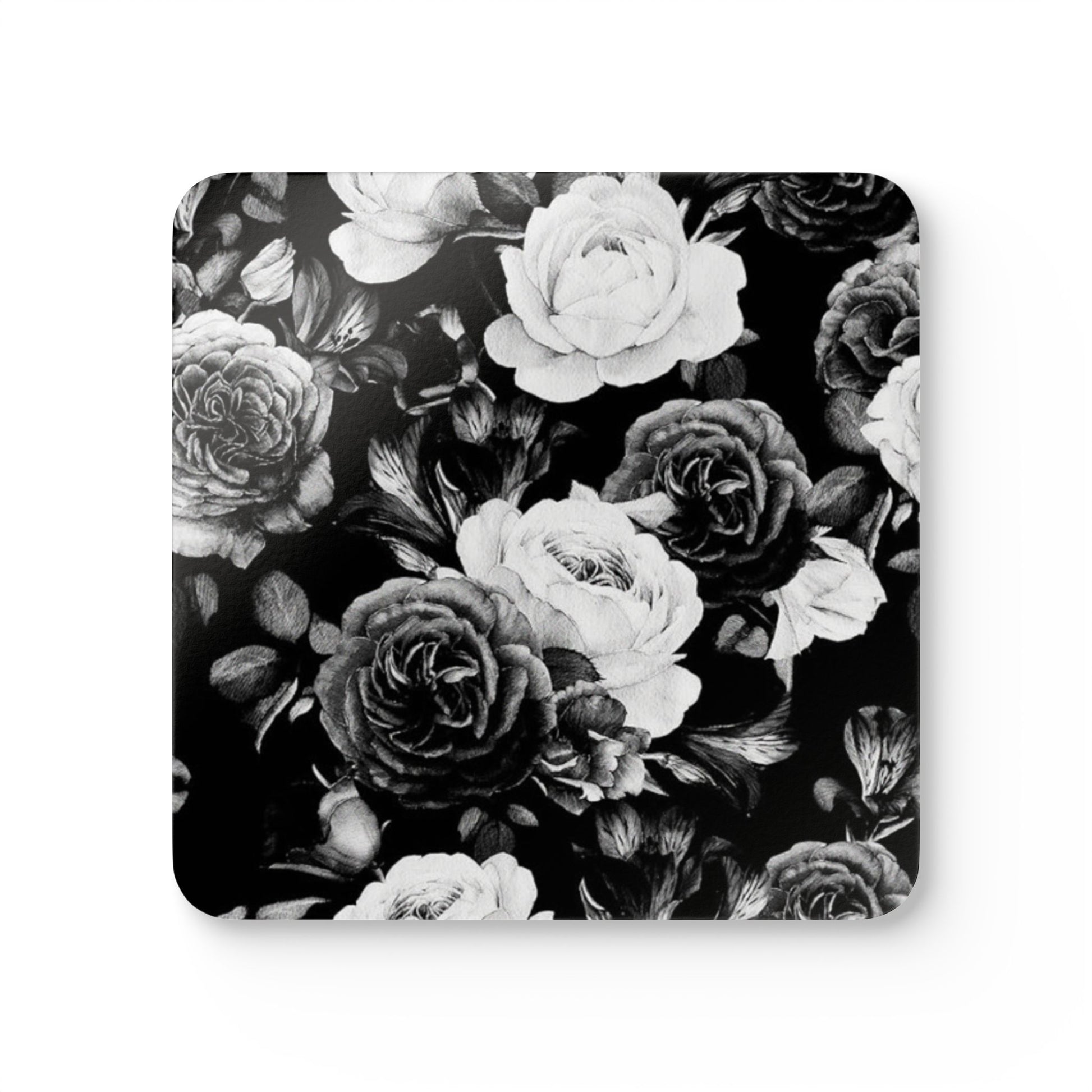 Black & White Floral Drink Coasters For Table – Stylish & Durable Surface Protection
