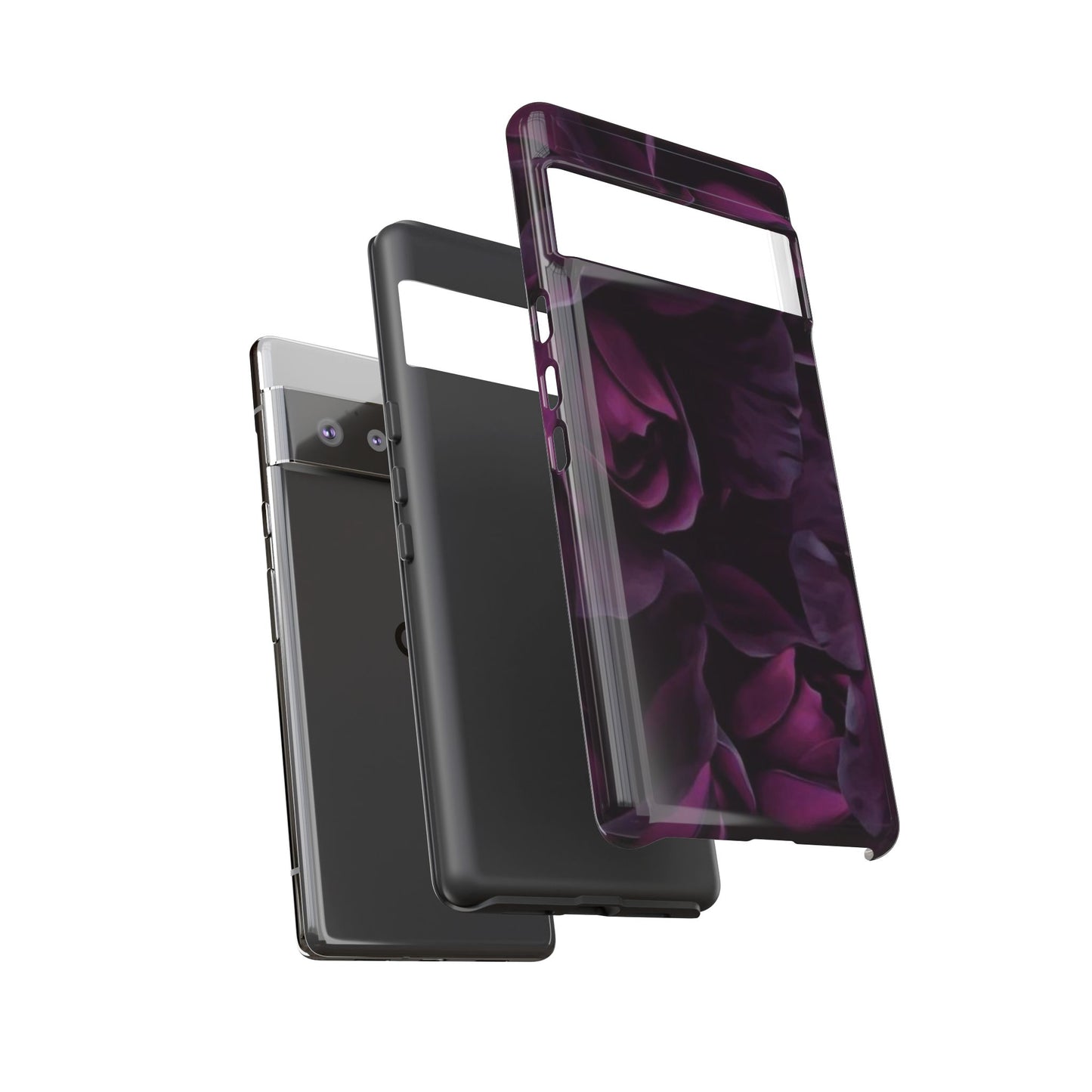 Dark Purple Floral Tough Phone Case