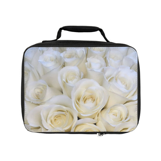 White Roses Floral Lunch Bag – Minimal & Fresh