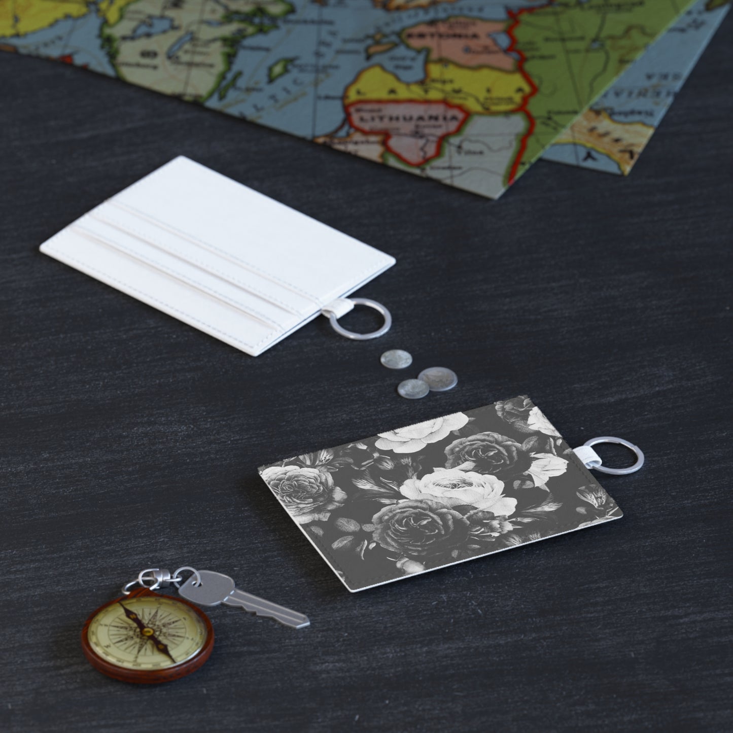 Black & White Floral Card Holder