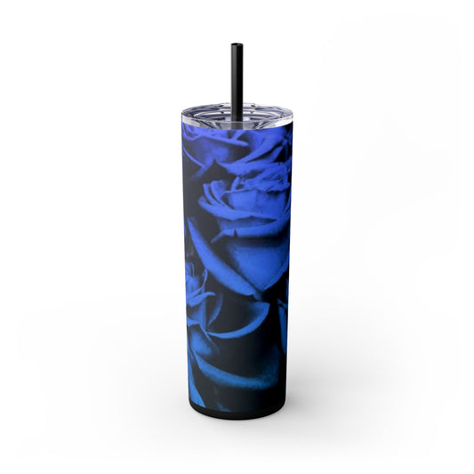 Blue Roses Skinny Tumbler – Durable Stainless Steel 20 oz