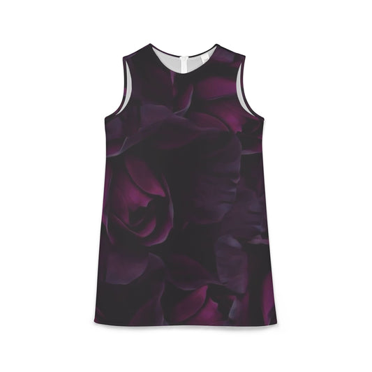 Dark Purple Floral Sleeveless Dress