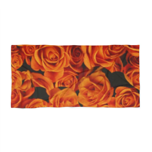 Orange Roses Beach Towel