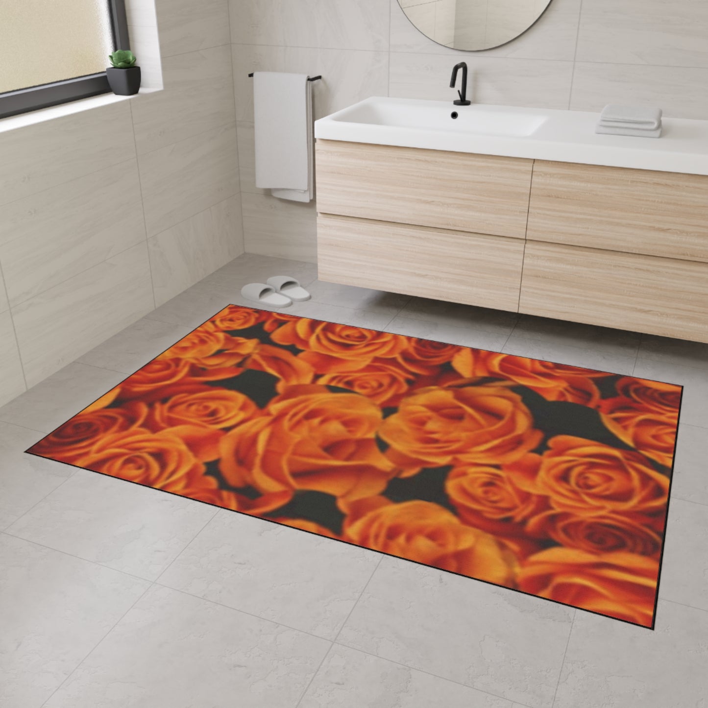 Orange Roses Heavy Duty Floor Mat