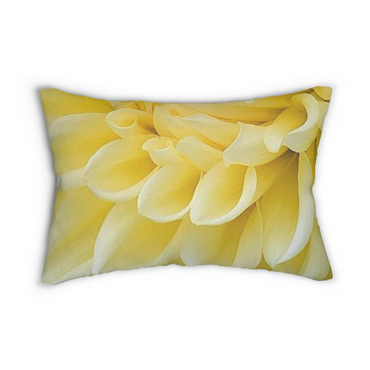 Yellow Dahlia Lumbar Pillow