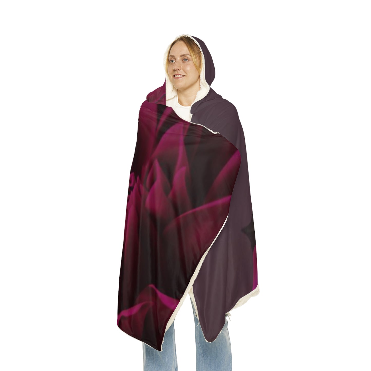 Magenta Dahlia Hood Blanket