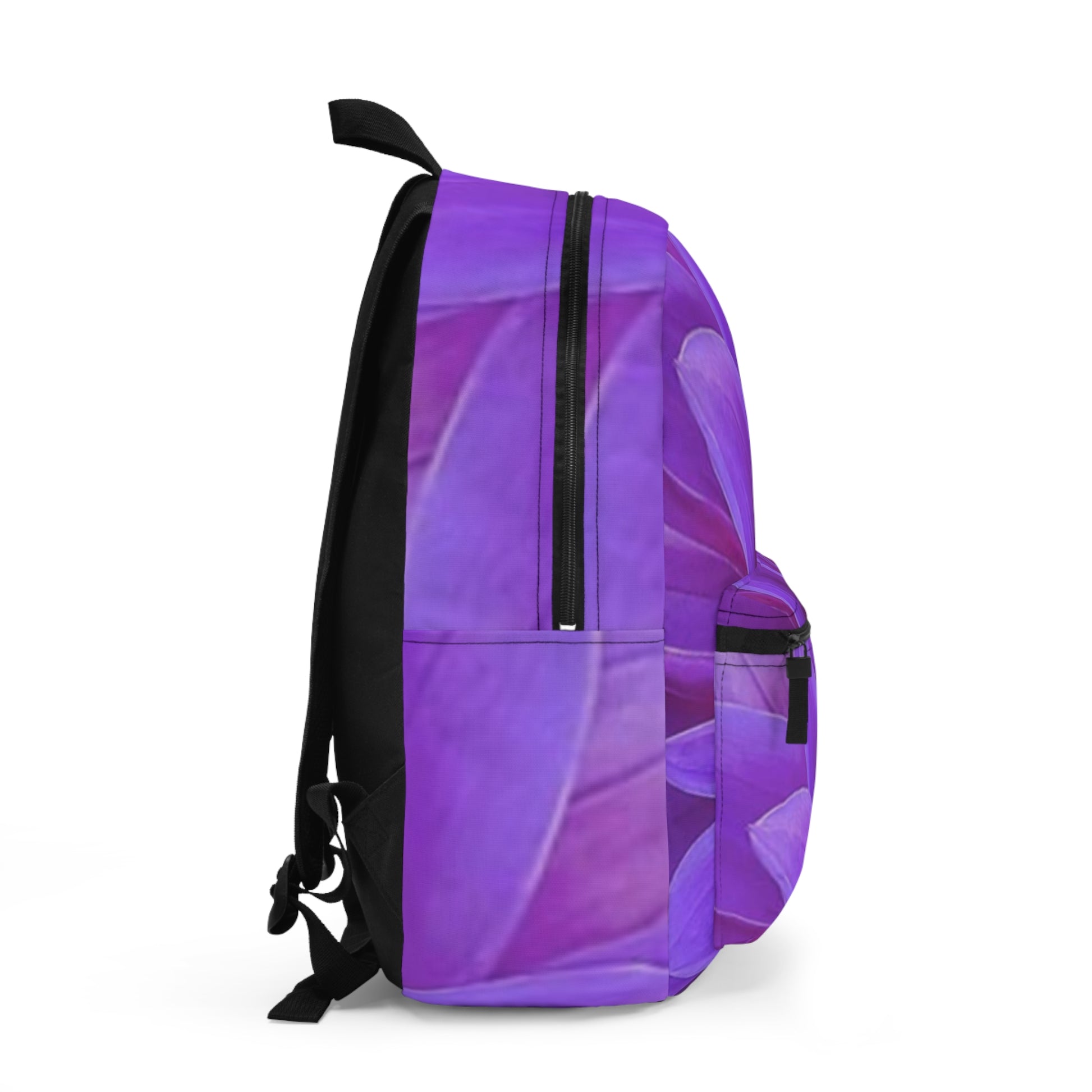 Purple Dahlia Floral Backpack for Travel
