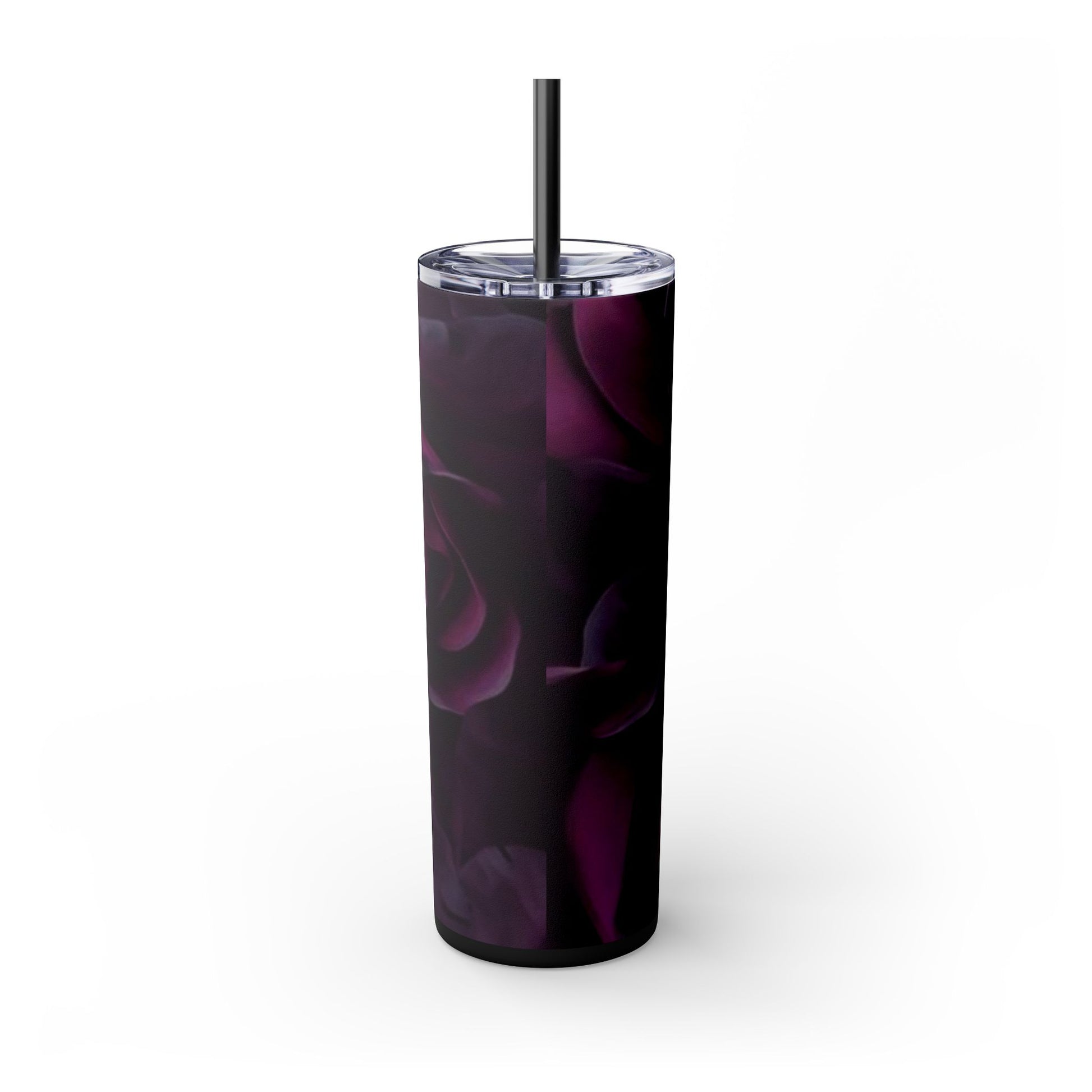 Dark Purple Floral Skinny Tumbler – Durable Stainless Steel 20 oz