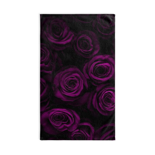 Dark Purple Roses Hand Towel