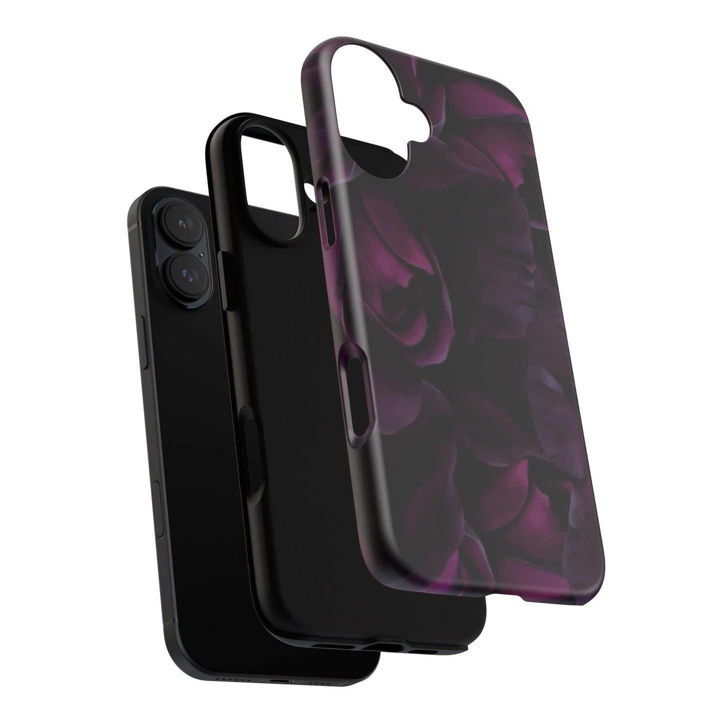 Dark Purple Floral Tough Phone Case