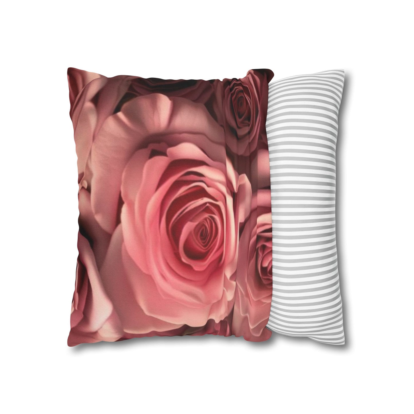 Pink Roses Square Pillowcase