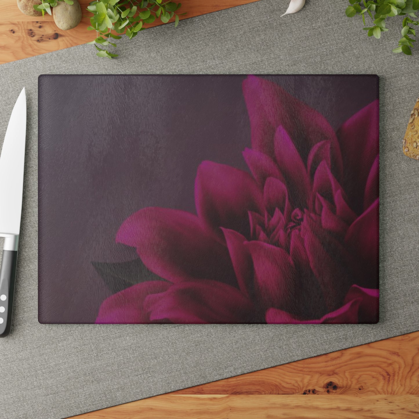 Magenta Dahlia Cutting Board