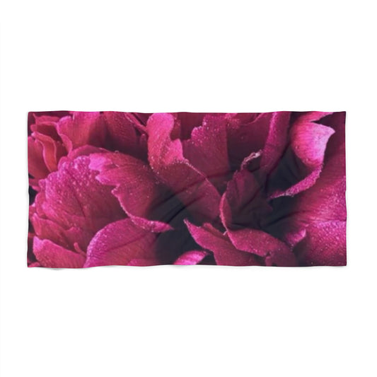  Floral Beach Soft Towel – Magenta Floral