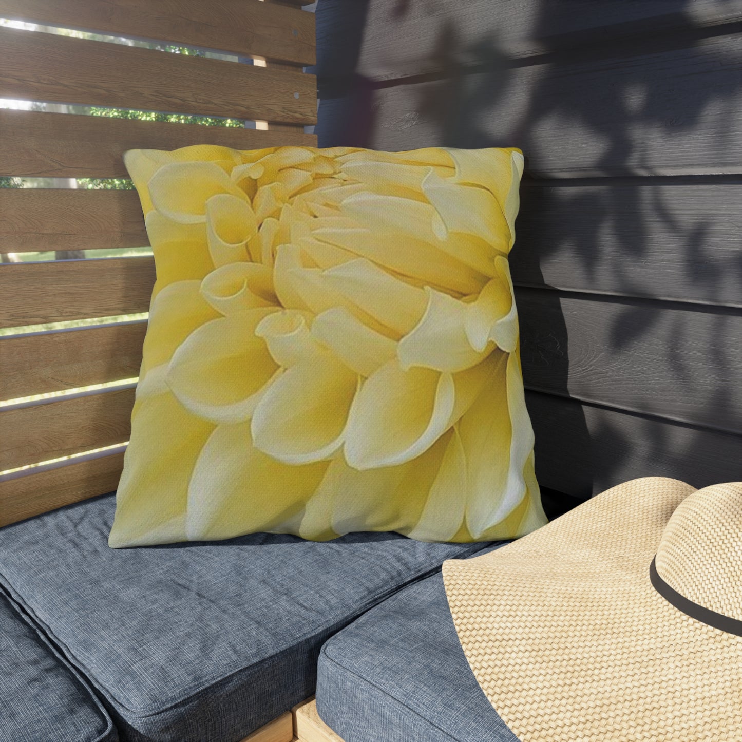 Yellow Dahlia Outdoor Pillow