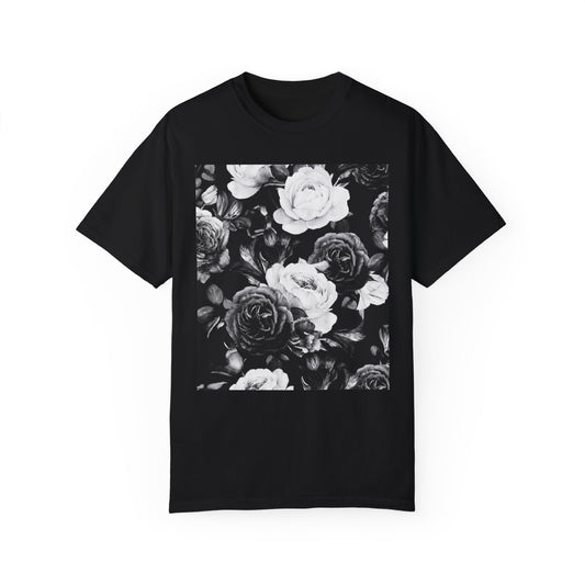 Black & White Floral T-shirt Relaxed Fit