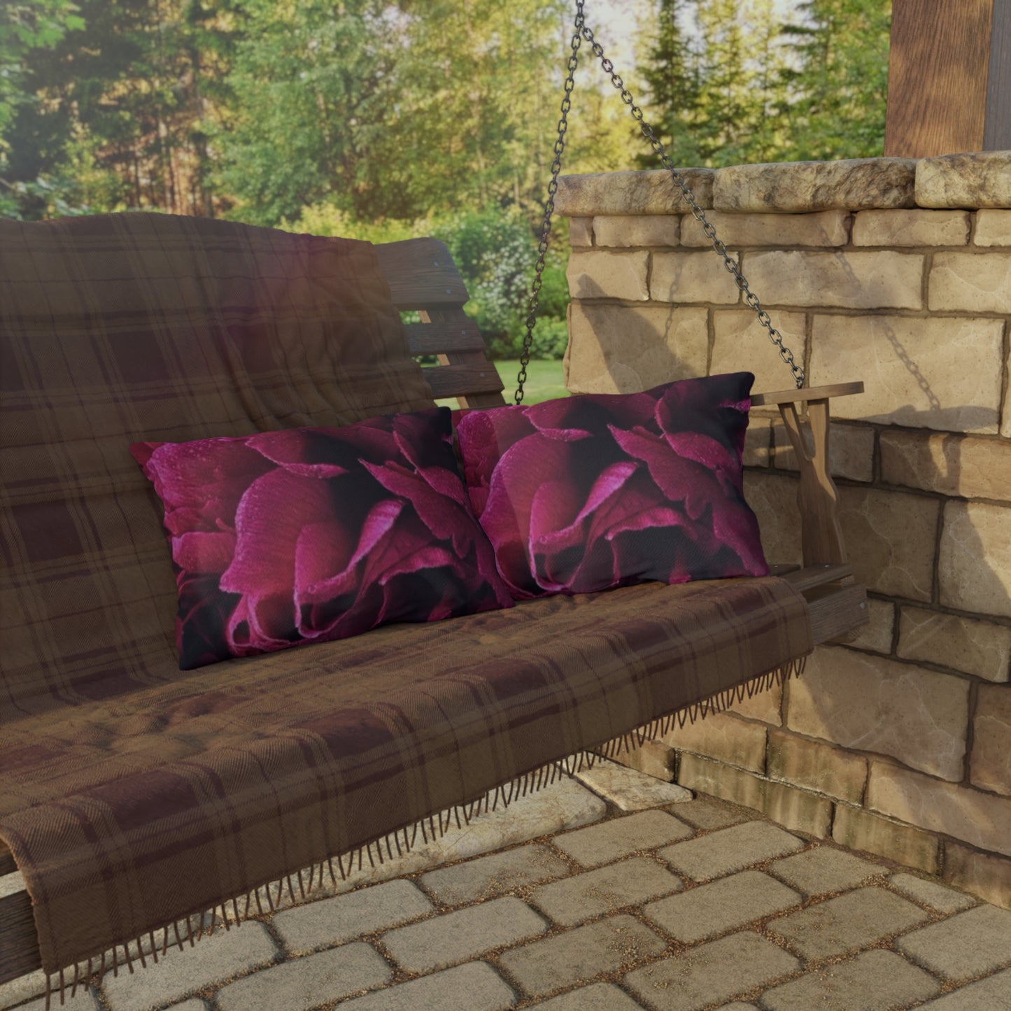 Magenta Floral Outdoor Pillow