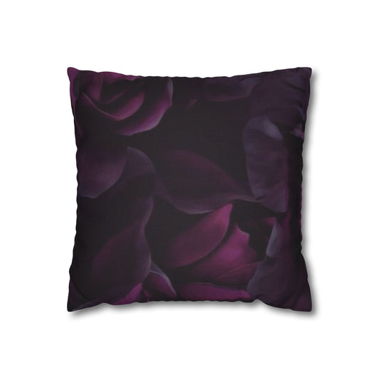 Dark Purple Floral Square Pillowcase
