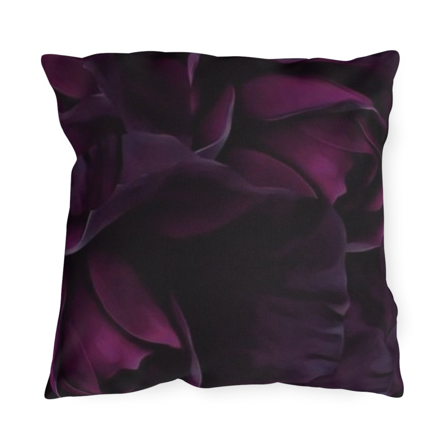 Dark Purple Floral Outdoor Pillow