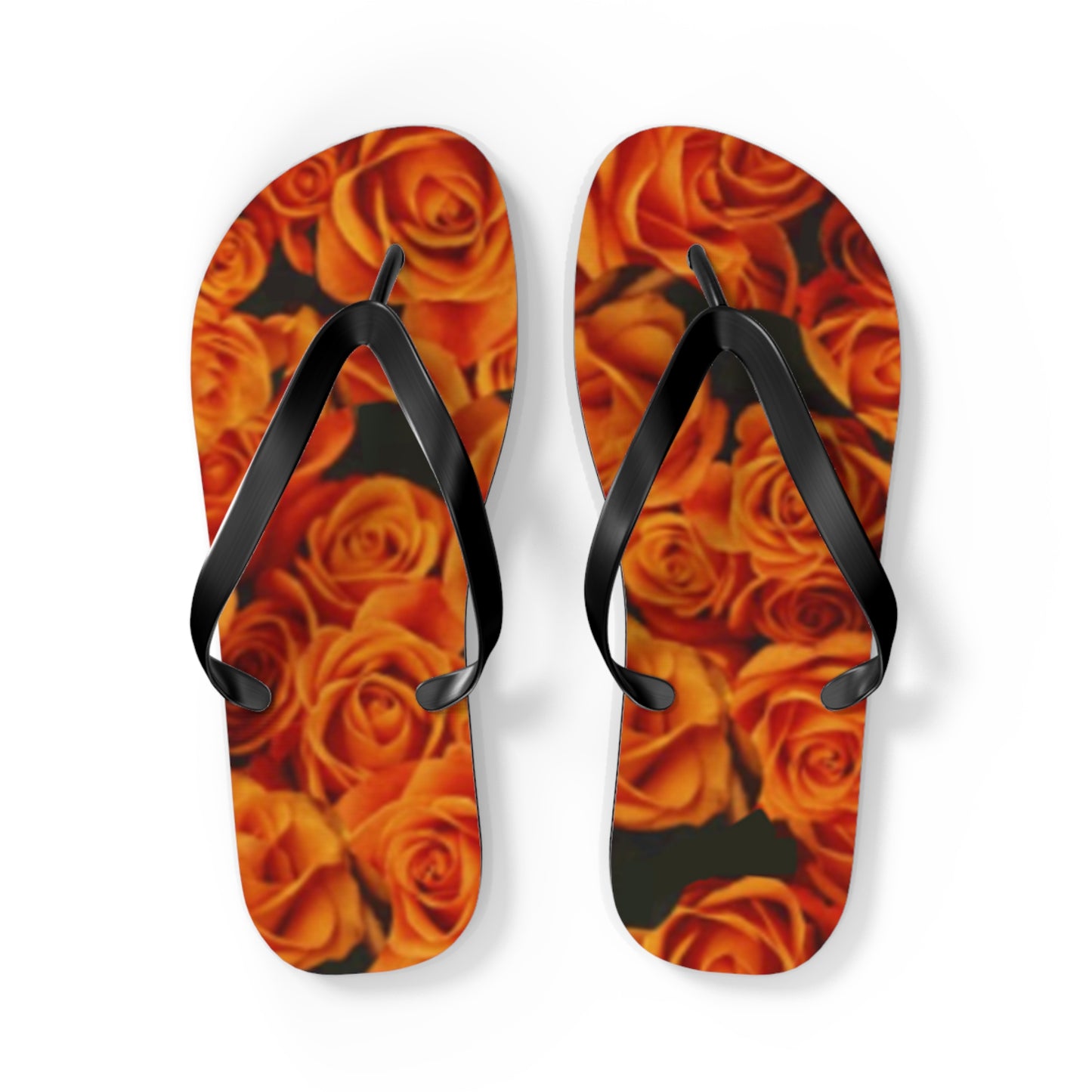 Orange Roses Flip Flops