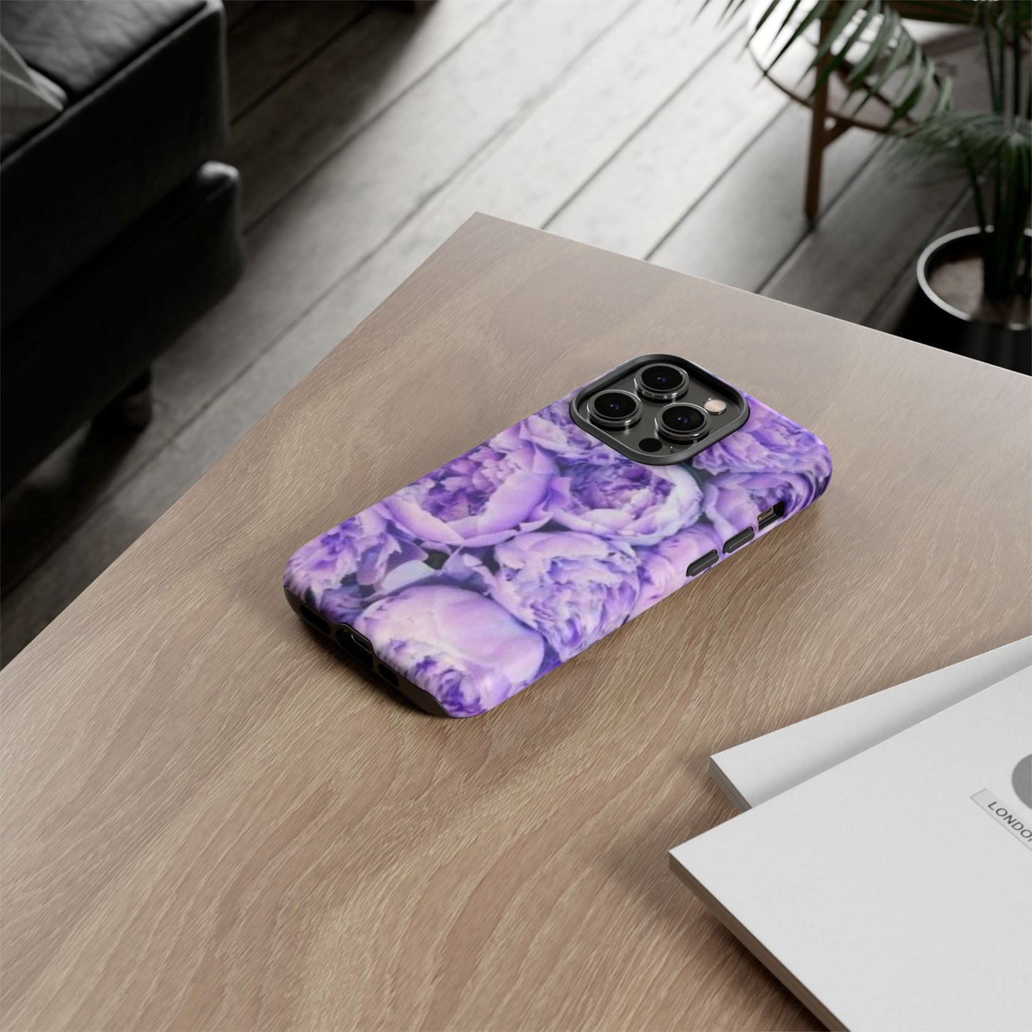 Purple Peony Tough Phone Case
