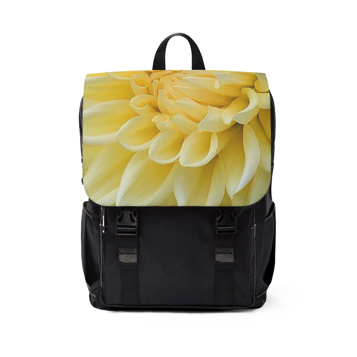 Yellow Dahlia Flap Backpack
