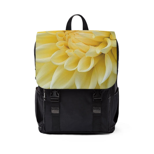 Yellow Dahlia Flap Backpack
