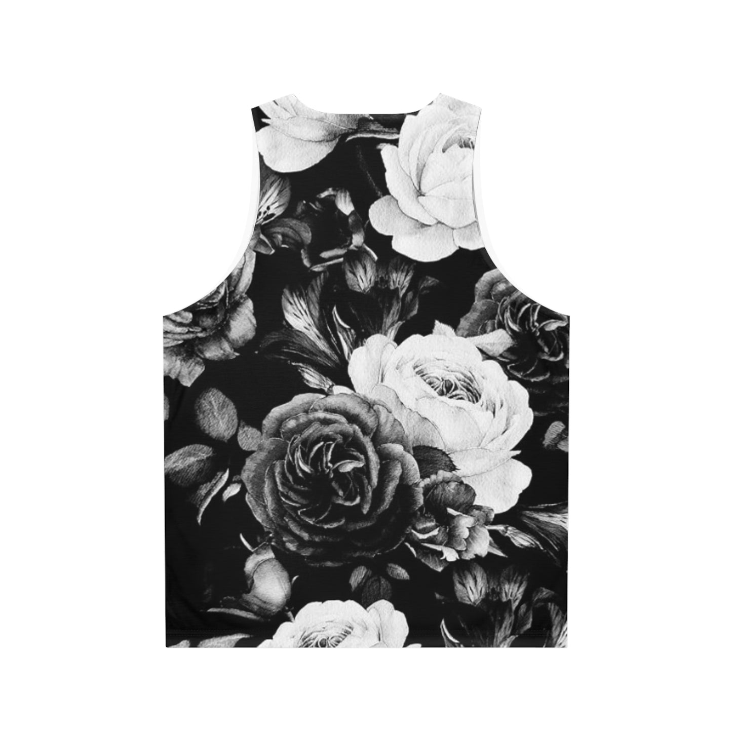 Black and White Floral Design Tank Top