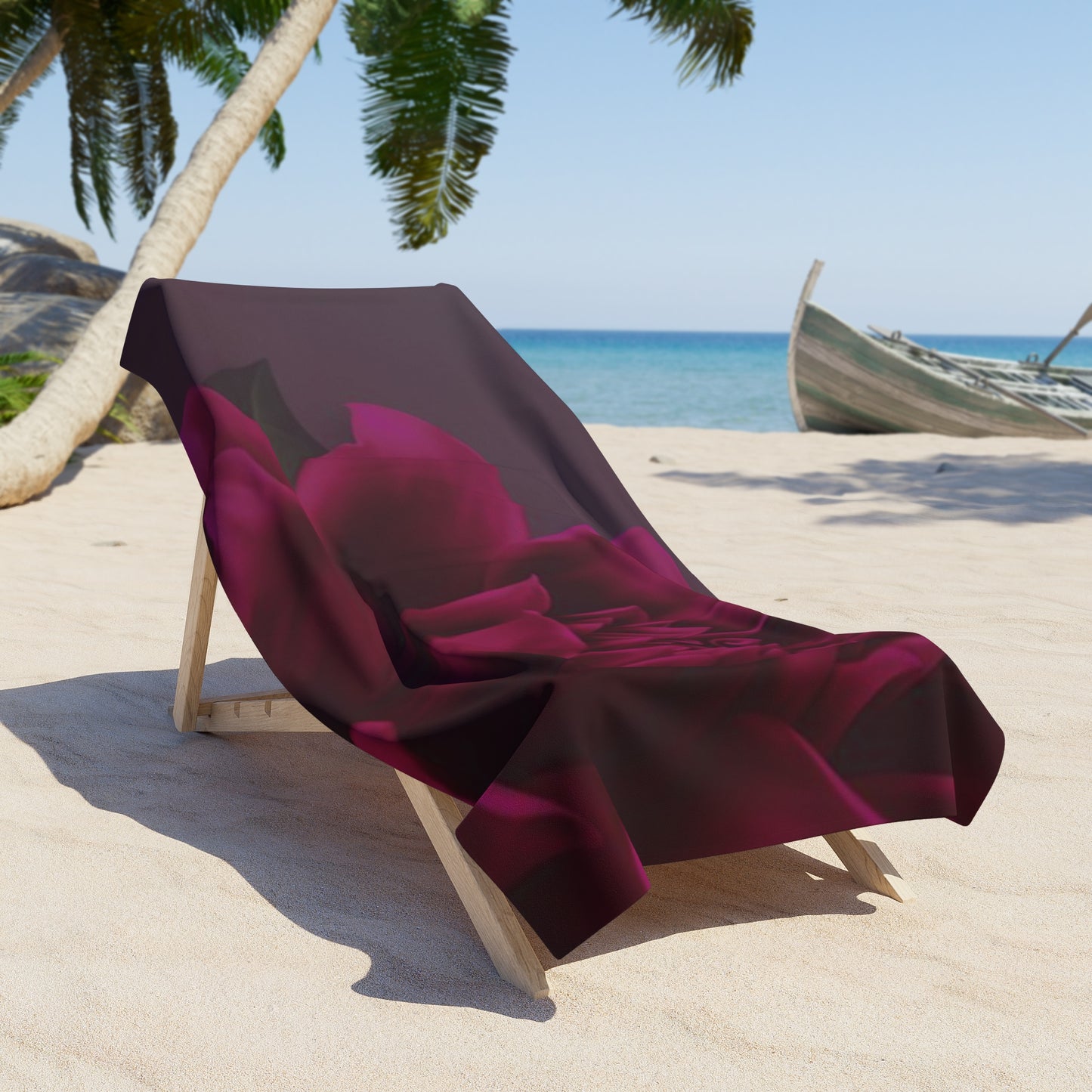 Magenta Dahlia Beach Towel