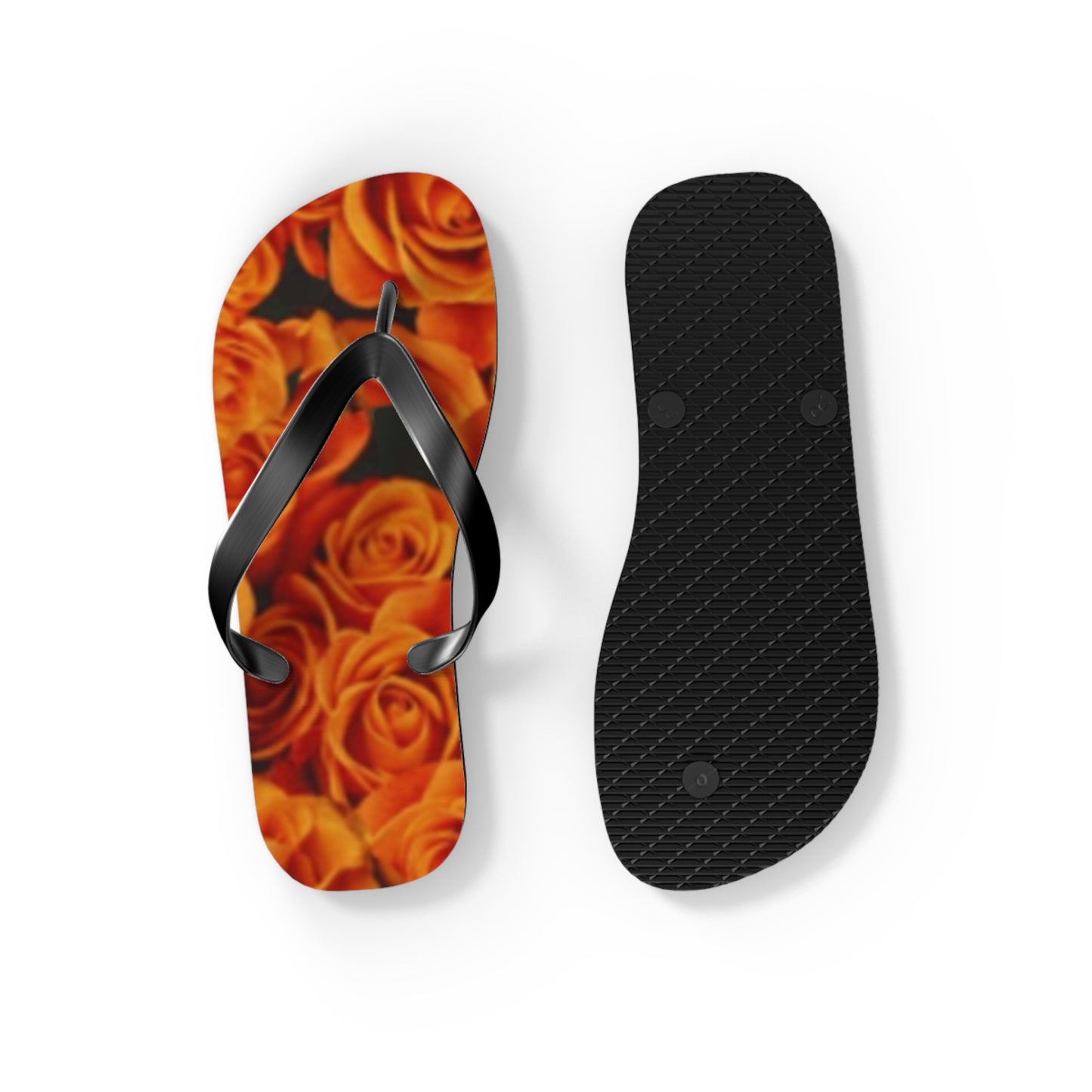 Orange Roses Flip Flops