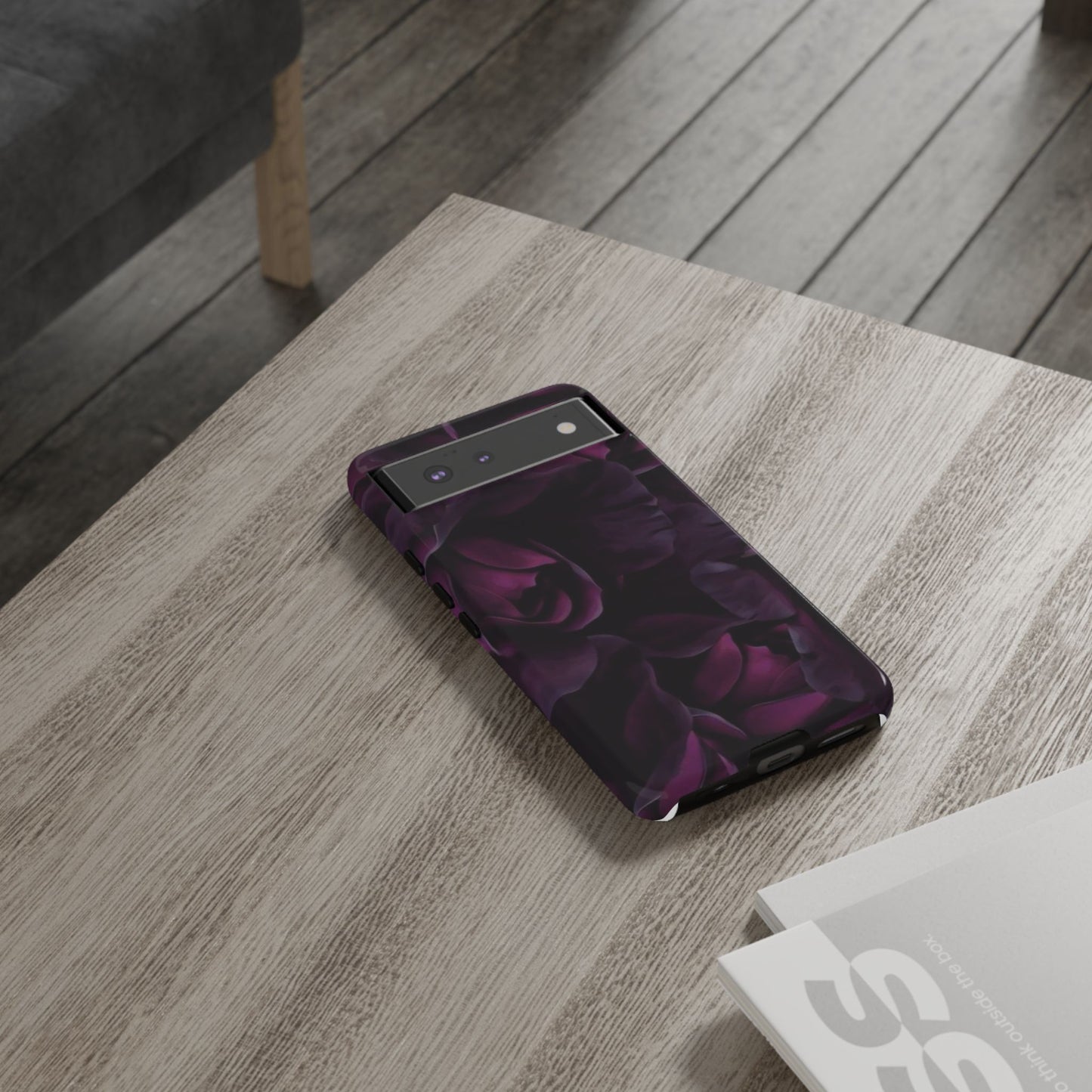 Dark Purple Floral Tough Phone Case