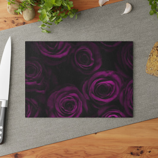 Dark Purple Roses Cutting Board
