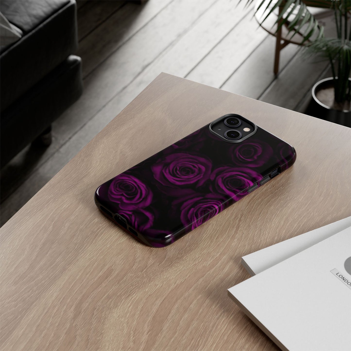 Dark Purple Roses Phone Tough Case