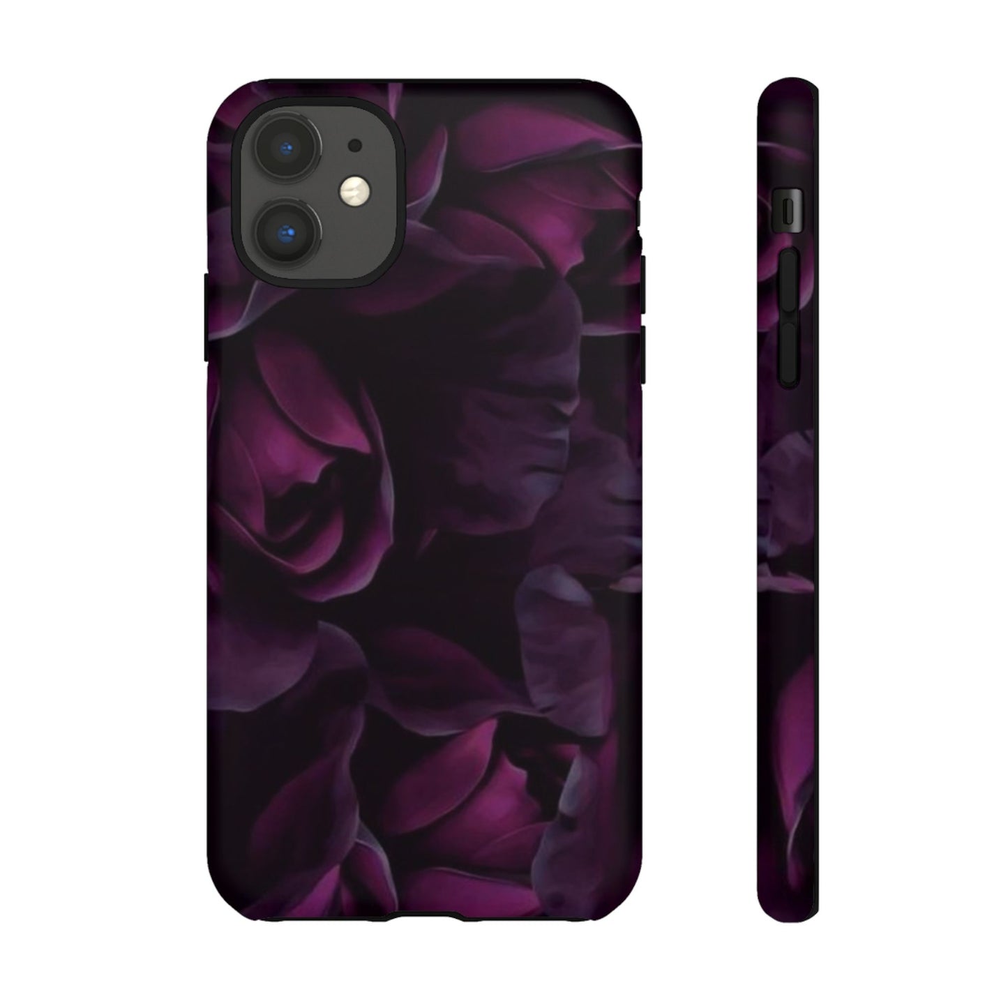 Dark Purple Floral Tough Phone Case