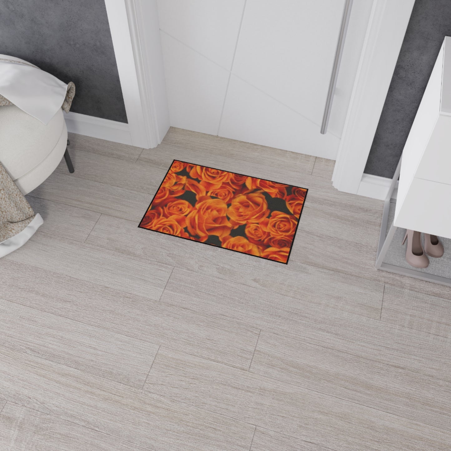 Orange Roses Heavy Duty Floor Mat