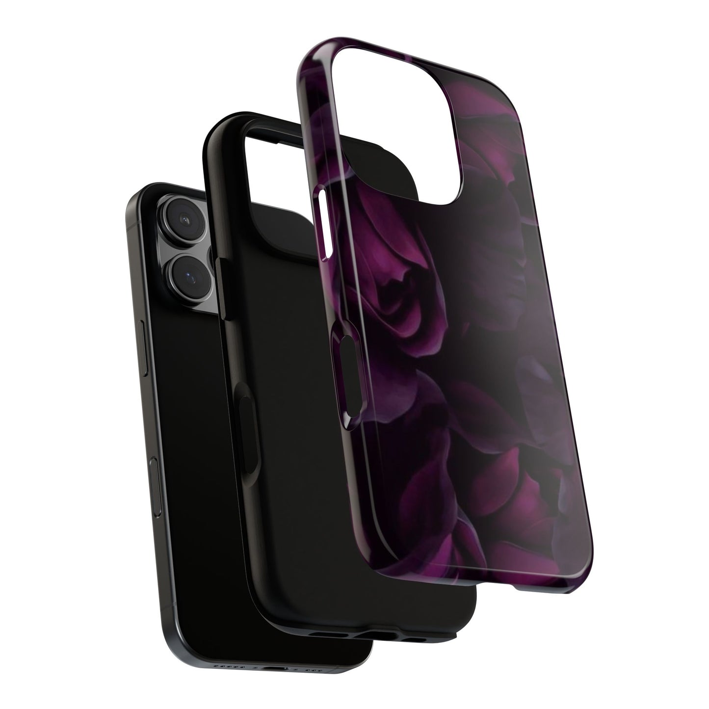 Dark Purple Floral Tough Phone Case