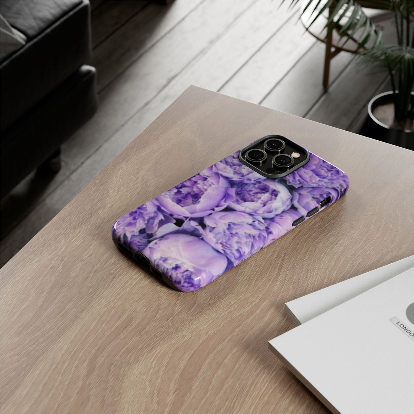 Purple Peony Tough Phone Case