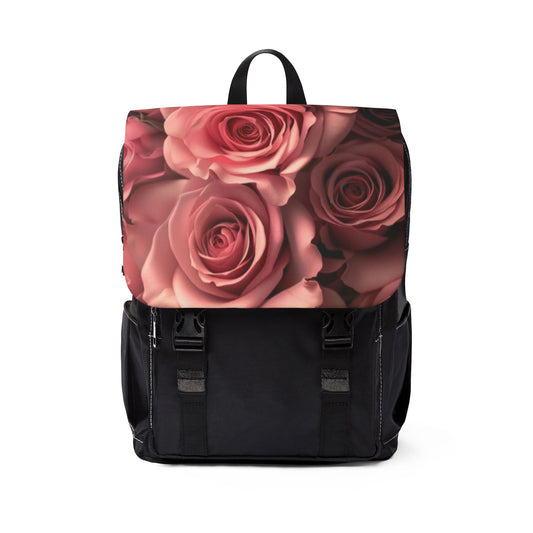 Pink Roses Flap Backpack