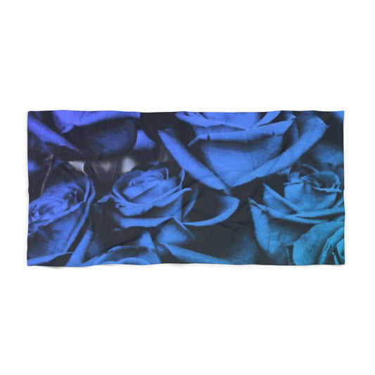 Blue Roses Beach Towel