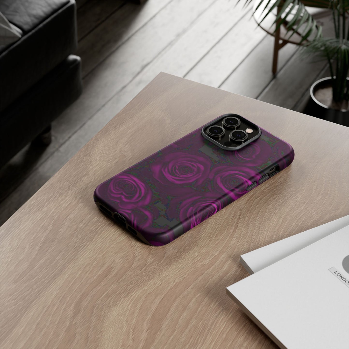 Dark Purple Roses Phone Tough Case