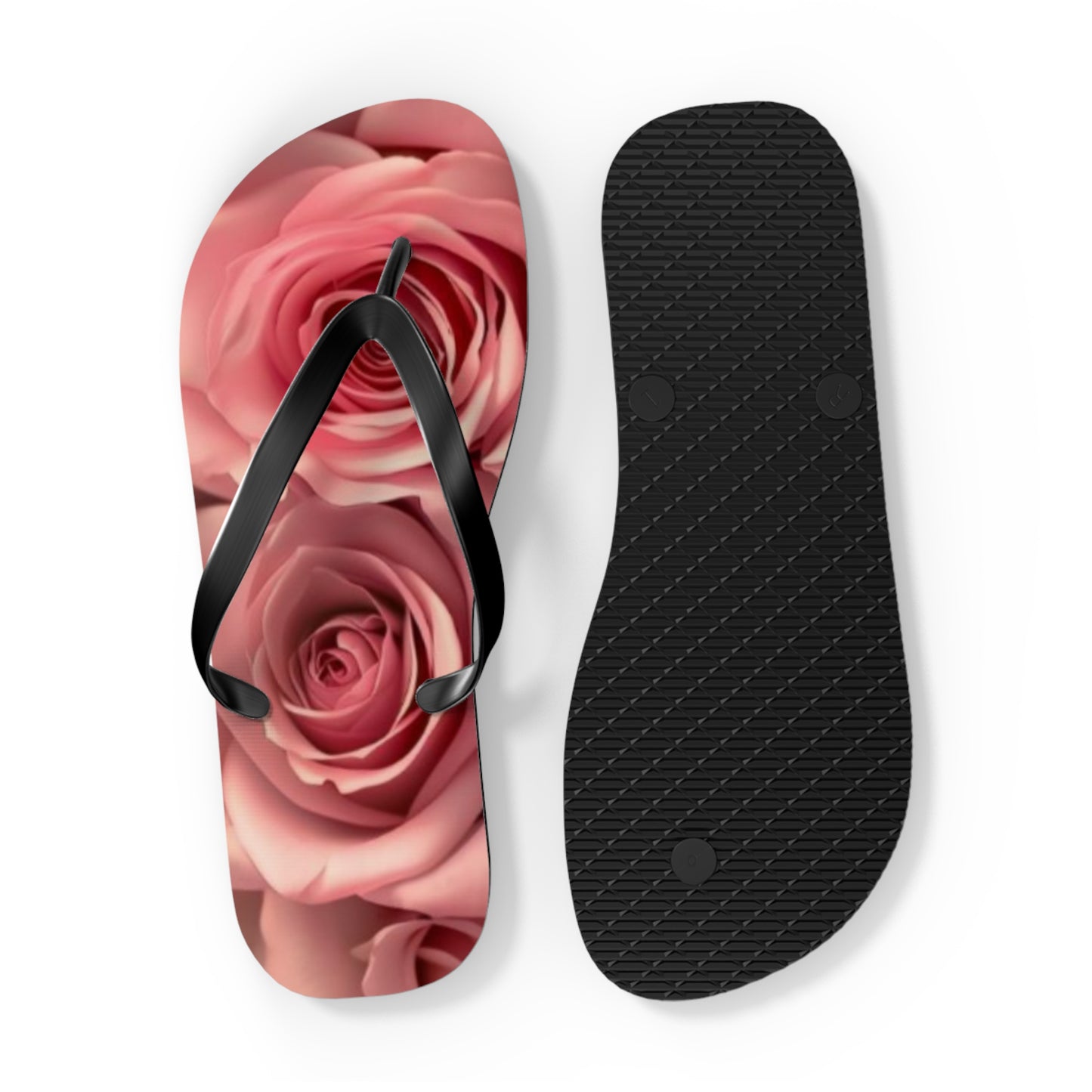 Pink Roses Flip Flops
