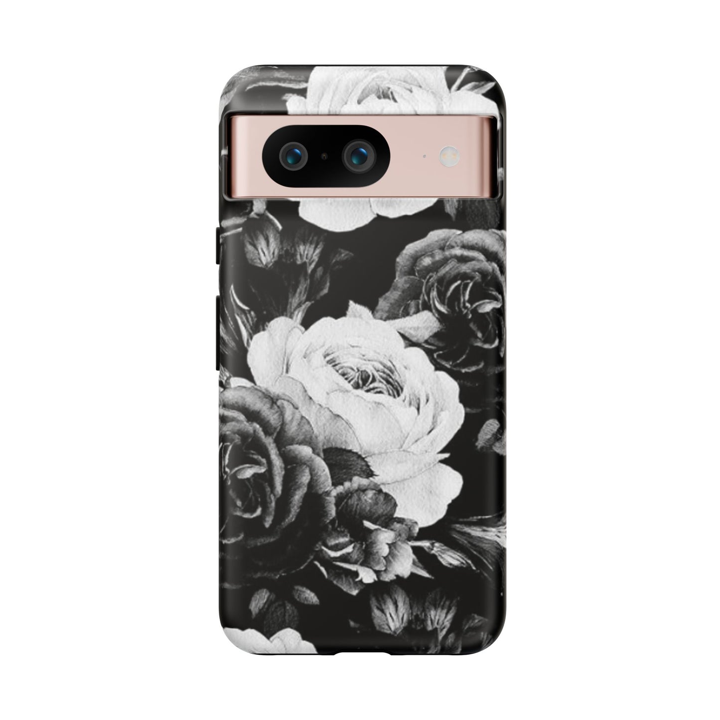 Black and White Floral Tough Phone Case