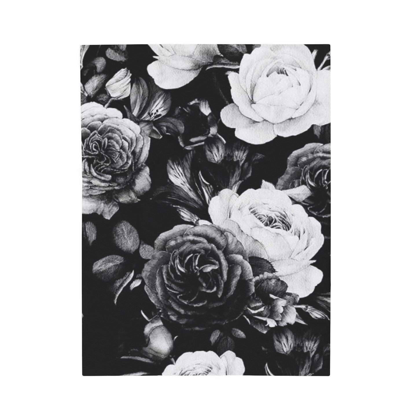 Soft Floral Blanket – Black & White Design for Cozy Style