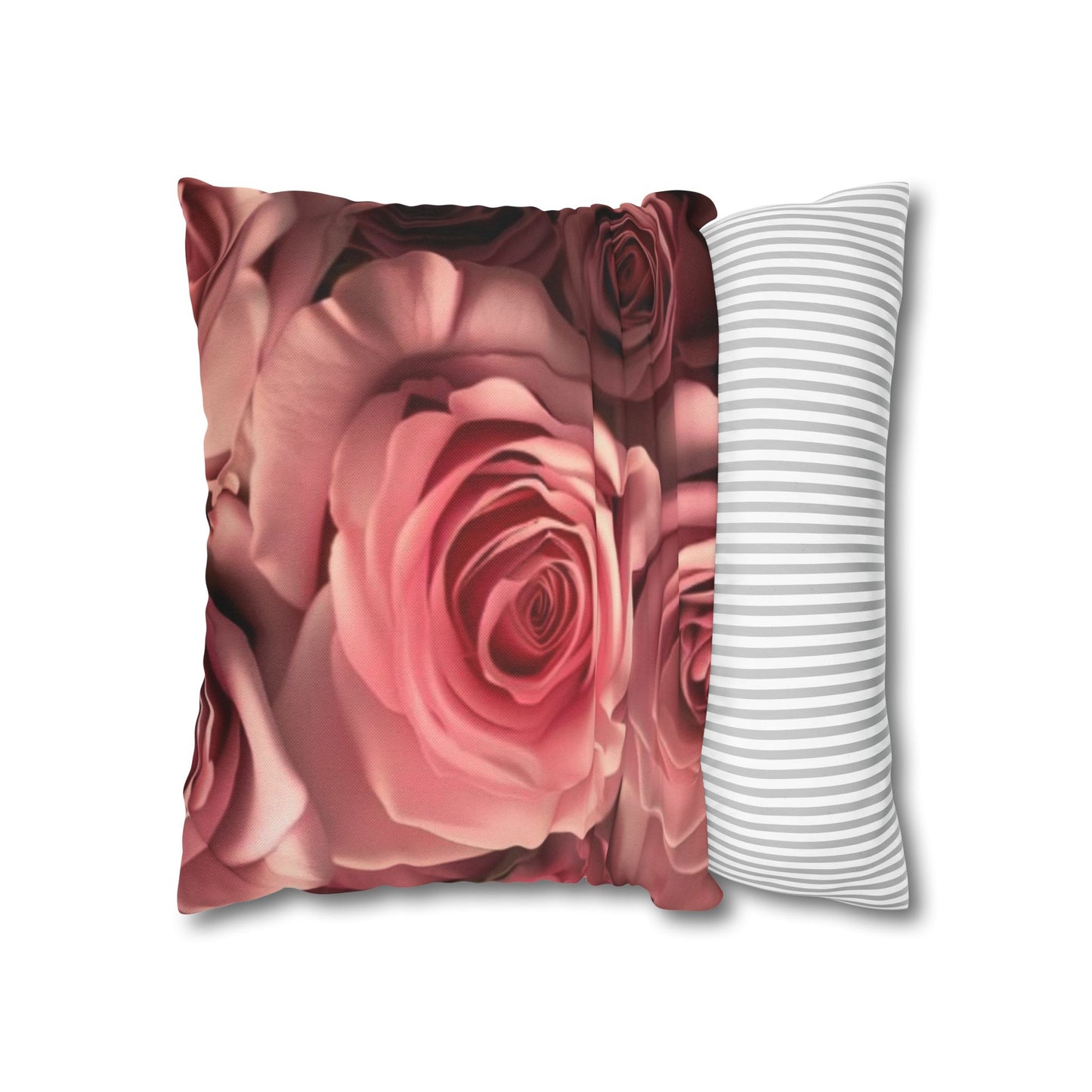 Pink Roses Square Pillowcase