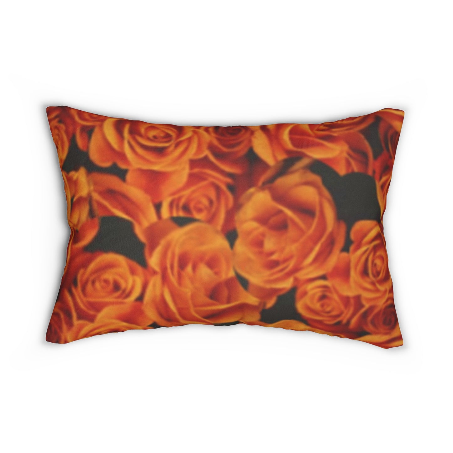 Orange Roses Lumbar Pillow