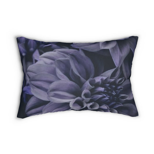 Blue Dahlia Lumbar Pillow